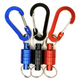 Inf-way 3pcs Super Strong Magnet Split Rings Keychain Hook Hangers Magnetic Net Release Holder/Refrigerator Magnets (Alloy_steel)