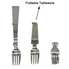 Maydahui 6PCS Foldable Spoon Fork Portable Camping Cutlery SUS 18/8（304）Stainless