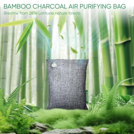 Activated Charcoal Odor Absorber, Large 4x200g w Hooks Nature Odor Remover for Strong Odor, Bamboo Charcoal Air Purifying Bags, Odor Eliminator for Home Car Closet Pet, Smoke Deodorizer