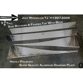 jocartsparts.com Fits Jeep Wrangler TJ Aluminum Diamond Plate no cut Rockers & Fender Bend set