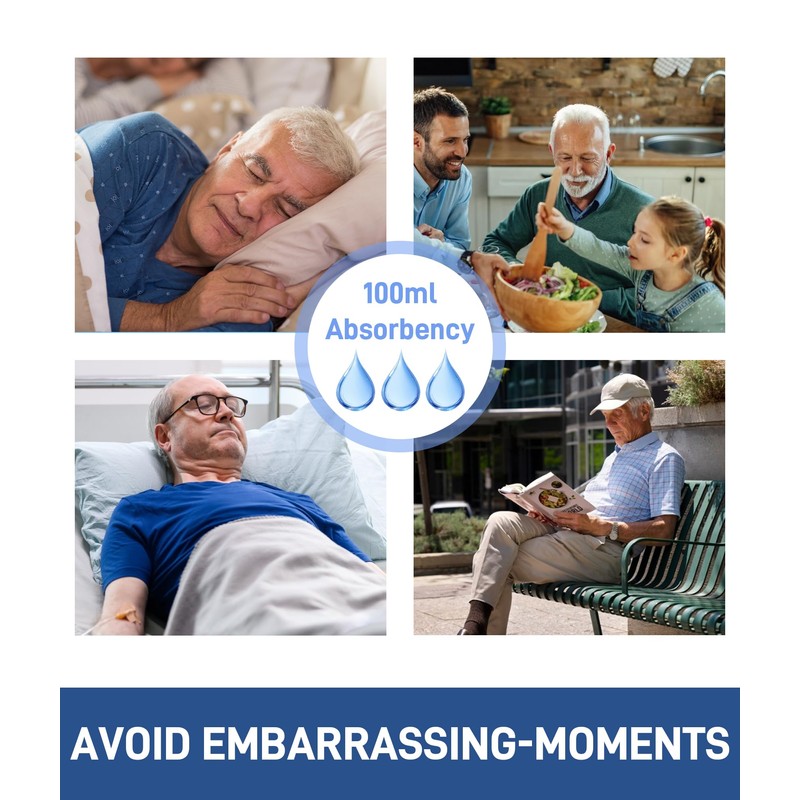 YESWEL Men's Incontinence Underwear Washable Reusable Boxer Briefs with Front