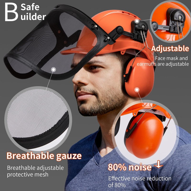 SRsafety Chainsaw Helmet with Face Shield and Ear Protection,Welding Helmet