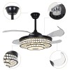 42" Retractable Ceiling Fan Light & Bluetooth Speaker Dimmable LED