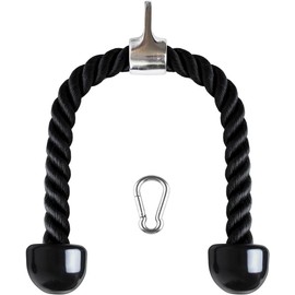 Digi Smash Heavy Duty Tricep Rope, Complete Multi Attachment Perfect for Gym, Fitness, Exercise, Body Equipment Extensions Pull Down Lats, Biceps, Triceps, Gym or Home, Black