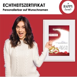 happylandgifts® Real Shooting Star as a Wedding Gift | Real Meteorite | High-Quality Certificate with Name of Choice to Enter Yourself | Wedding