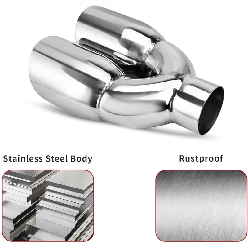 KEEPDSGN 2X Dual Exhaust Tip 2.5"Inlet For 2019-2025 Chevy SILVERADO