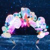 JAKAWIN Light Up Mermaid Crown and Tiara Silver Starfish Ocean Headpiece Shell Costume hair accessories for Women