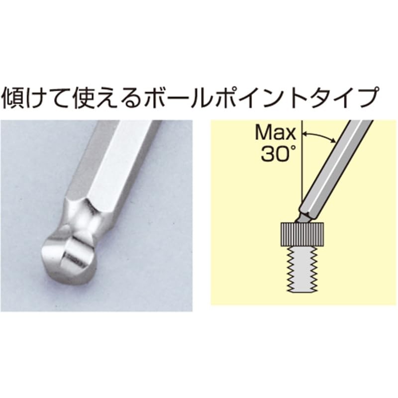 TONE BL700 Long Ball Point L Shape Wrench Set, Contents: