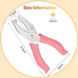 Star-Shape Handheld Hole Paper Punch, Pletpet Heart Hole Punch + Star Hole Punch 1/4 Inch Metal Single Hole Paper Punch, with Soft-Handled for Tags Clothing Ticket