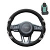 FH Group Universal Leather and Silicone Anti-Slip Grip Car Steering