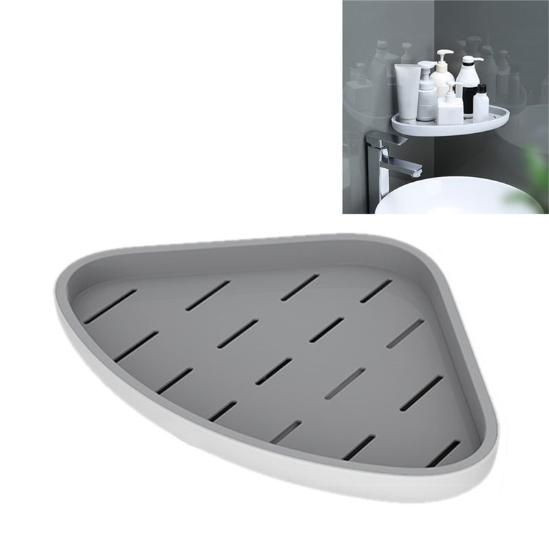 Triangle Bathroom Corner Rack Waterproof Ventilated Plastic Wall Mounted Shelf