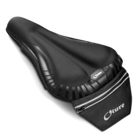 Oture Bicycle Saddle Cover, Super Thick, Innovative Tape Cloth Type, Memory Foam Saddle Cushion, Back Painless, Shock Absorption, Night Reflective Strips, Waterproof Cover, Storage Bag Included, For