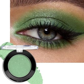 Paleta de sombra de ojos verde brillante, mini sombra de ojos monocromática para mujeres mayores, sombra de ojos pigmentada brillante en polvo, sombra