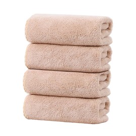 NANWEI Toallas, Super Suave y Fuerte Absorción de Agua, para Hogar Hotel Gimnasio (Beige, 4 Toallas de Mano)