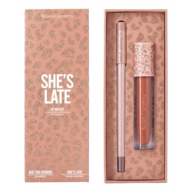 Kit Labial Mate Beauty Creations Availabilippy + Delineador Color She´s Late