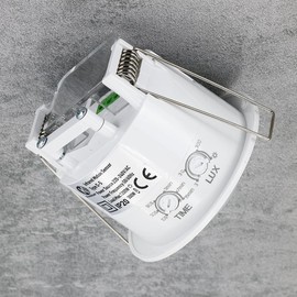 Infrared Ceiling Motion Sensor S5 for Indoor Use, with Twilight Switch, LED Suitable for Wall Mounting, Flush-Mounted Ceiling Mounting, PIR Sensor Range 6 m/360° White