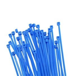 Aroono 8 inch Blue Nylon Zip Ties-0.19 Width, 50lb Strength, 50pcs Cable Ties, UV Resistant, High/Low Temperature Resistant-Durable, Ideal for Indoor and Outdoor Use