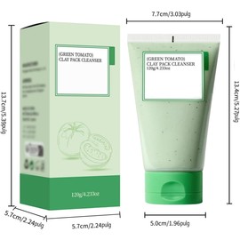 Mascarilla De Arcilla Para Cara Verde Tomato, Deep Cleansing Mask Con Cuchara, Purifica Poros Y Limpia Puntos Negros, Controla Grasa, Unisex, 120 g (Verde)