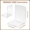 NIZEAMI 8 Pcs Clear Acrylic Bookends Non-Slip Book Ends for
