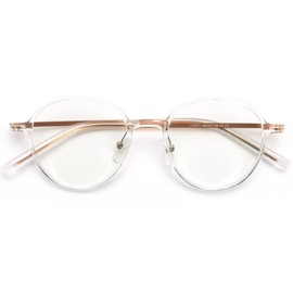 [Dollger] ブルーライトカットメガネ 伊達メガネ ブルーライトカット眼鏡 度なし 8g超軽量 おしゃれ めがね だてめがね ラウンド 丸メガネ PCメガネ 小顔効果 ファッション レディース メンズ