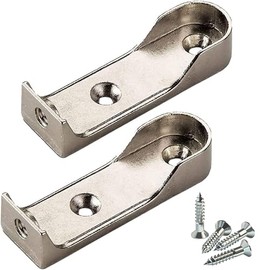 bricoleva.it Closet Rail Bracket, Side Hose Holder Kit for Oval Clothes Rail - Center Bar Not Included