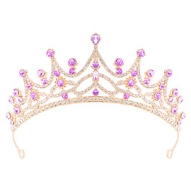 Queen Crowns for Women Tiaras Wedding Princess Crown Quinceanera Tiara Crystal Bridal Headband Rhinestone Hair Accessories for Birthday Prom Pageant Party Purple