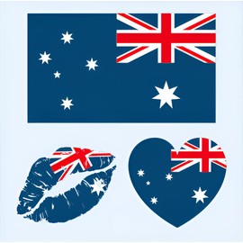 Y&C TENCOB Australian Flag Tattoos,25 Sheets Australia Flag Temporary Face Tattoos Stickers,75 Pcs Waterproof Sweat National Flag Tattoos For Men Women Kids(Australia)