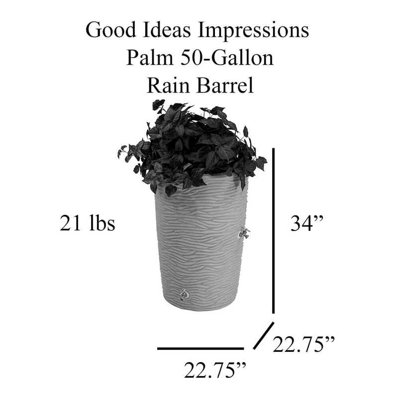 Impressions Palm 50 Gallon Rain Saver - Black