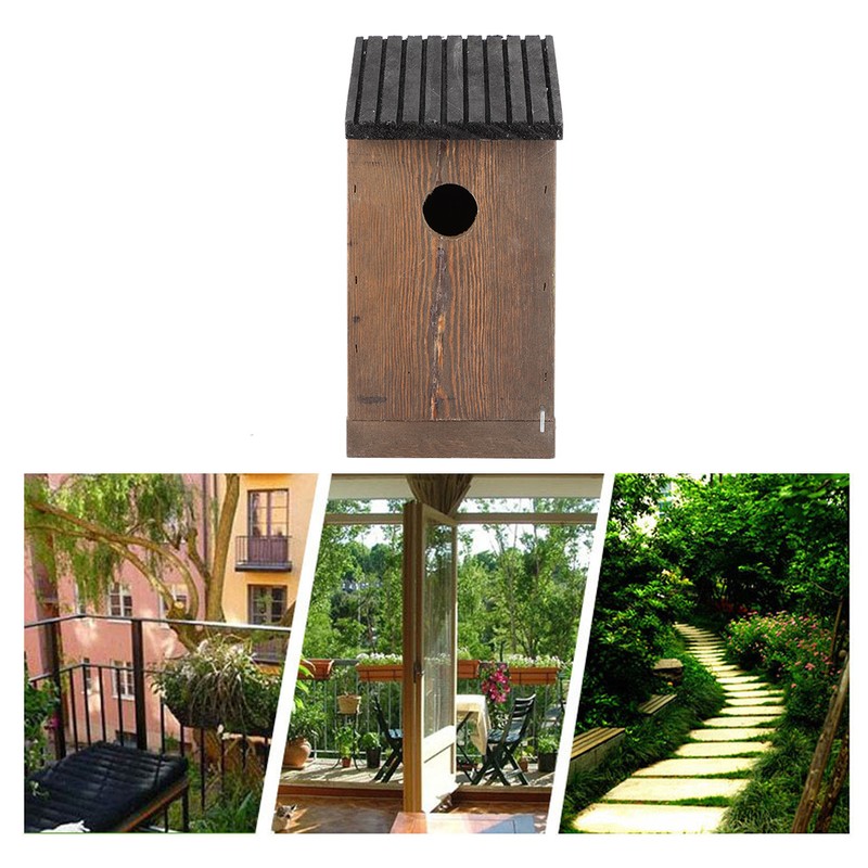 Hanging Wooden Bird House DIY Breeding Parrots Bird Nesting Box