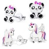 2 Pairs of Stud Earrings Set Girls 925 Silver with