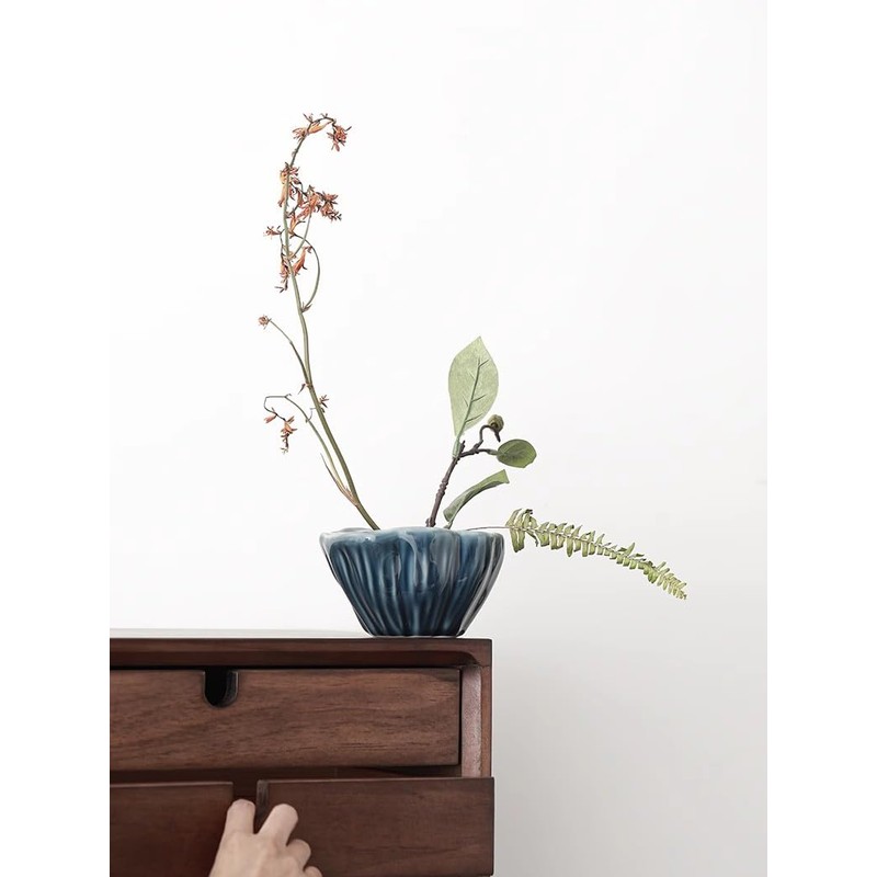 Primst Ceramic Lotus Flower Arranging Vase, Japanese Ikebana Vase Flower