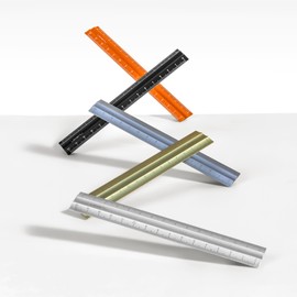 Delhi Nusign Aluminum Straight Ruler Portable Double Sided Ruler 15cm Orange / 누사인 알루미늄 직자 휴대용 양면 눈금자 15cm 오렌지