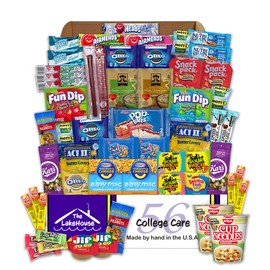College Care Package for Guys Girls - 56 Count Snack Box Variety Pack - Care Packages for College Students - Dorm Snacks - College Dorm Room Essentials - College Food - Gift Basket from The LakeHouse