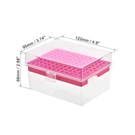 uxcell Pipette Tips Box 96-Well Polypropylene Tip Holder Container for 200ul Pipettor 5mm Hole Diameter Red