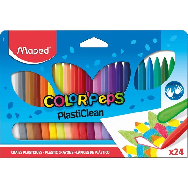 Maped Color'Peps Plasticlean Colouring Crayons (Pack of 24)