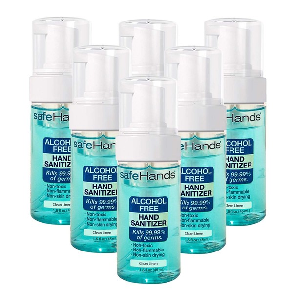 SafeHands #1 Alcohol Free Foam Hand Sanitizer Brand, Clean Linen,