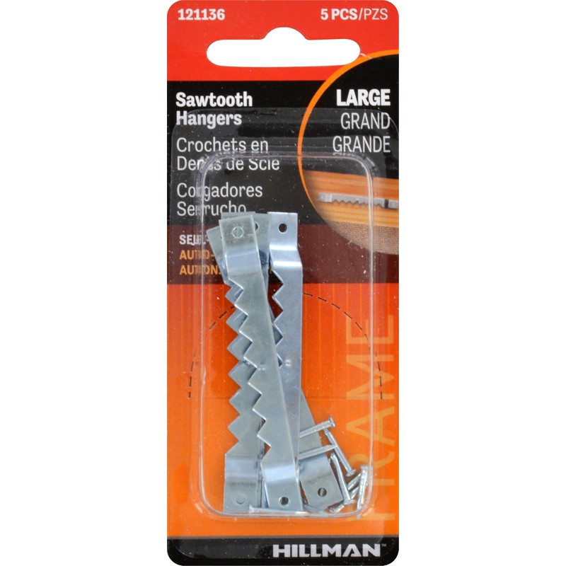 Hillman 121136 Large Self-Leveling Sawtooth Hangers 5 Piece