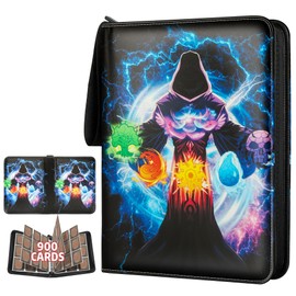 TCGUARD Trading Card Binder for MTG/YGO/PTCG/Game Cards, Holds 900 Cards,Premium Collector Card Album for Standard Cards,Toys Gifts for Kids (9 Pocket Black02)