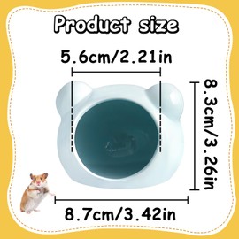 LuckyOpt Hamster House Ceramic, Semi-Closed Hamster Hiding Place for Summer, Cute Small Animal, Cool Habitat Nest for Dwarf Hamsters, Syrian Hamsters, Rodents (White)