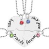 FLATRI Friendship Necklace - Heart BFF Necklace for 4 Best