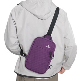Peicees Small Sling Bag for Women Men Trendy Casual Phone Chest Bag Waterproof Crossbody Daypack, Purple