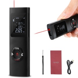 MITEGELO 60m Medidor Láser Digital, Telemetro Láser con Recarga USB, Alta Precisión±2 mm, Medición de Pitagórico/Perímetro/Distancia/Área/Volumen/Área de Metopa, Protección IP54.