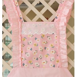 CRB Fashion Womens Cooking Baking Apron | Ladies, Woman, Kitchen Chef Aprons with Pocket (Salmon Trim)