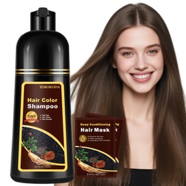 Natural Light Brown Hair Dye Shampoo 3 in 1, Hair Color Dye for Men & Women