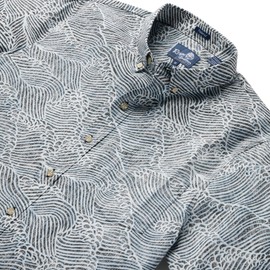 Reyn Spooner Men's Molokai Channel Tailored Button Front Oceanic Hawaiian Aloha Shirt, Black, XL