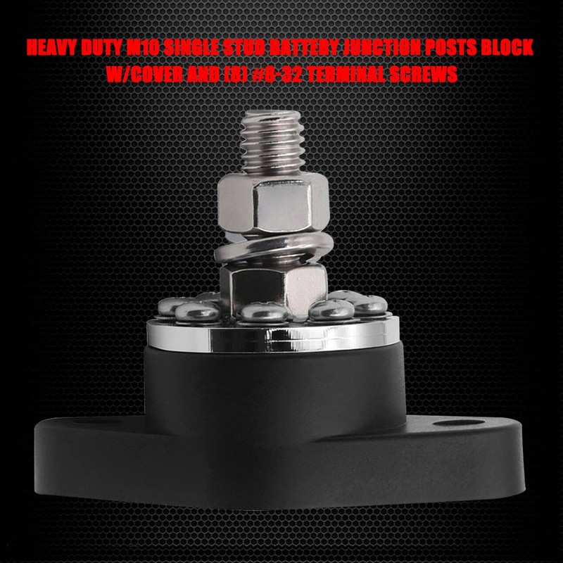 Ampper Heavy Duty M10 Single Stud Battery Ground Distribution Block