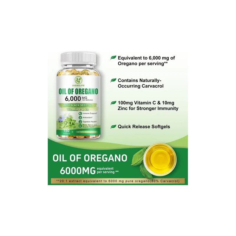 Cápsulas De Aceite De Orégano 6000mg - Signilife