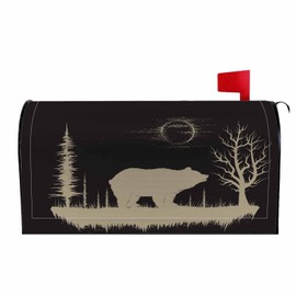 Numland Magnetic Mailbox Covers Polyester Oxford Cloth Anti-UV and Reusable Letterbox Cover 21×18 Inch,Bear Silhouette