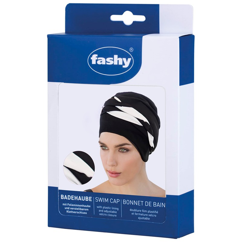 Fashy Exclusive Swimming Cap with Cord 3493 20 Black/White