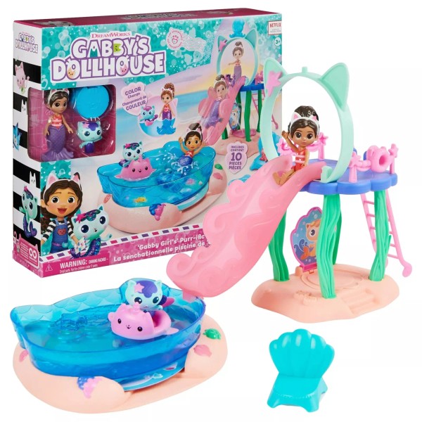 Gabby’s Dollhouse Gabby's Dollhouse Purr-ific Pool Playset with Gabby and